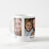Moeder Sticht Modern Zwart 3 Foto Koffiemok (Voorkant links)