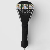 Moeder Stichtte Moderne 3 Foto Zwart Golfheadcover (Voorkant)