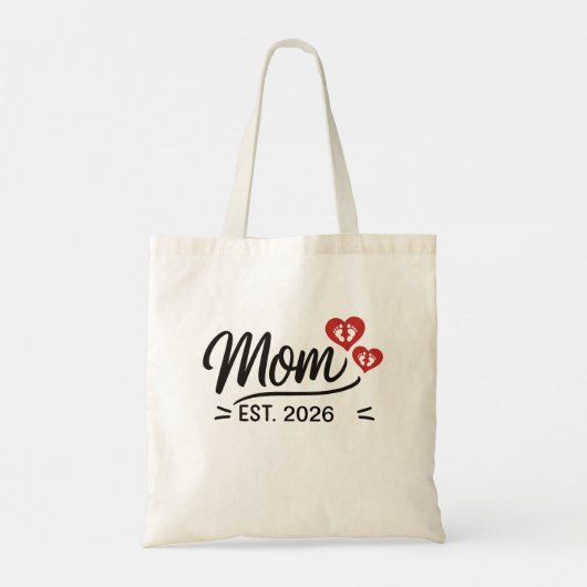Moeder Stichtte Moederdag Naam Jaar Script Hart Tote Bag (Achterkant)