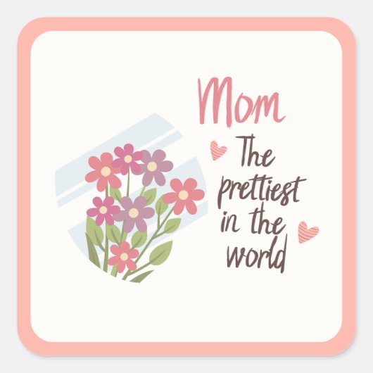 moeder Sticker – Bloemen Moederdag Gift (Voorkant)