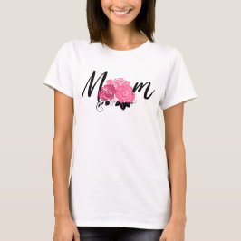 Moeder stijl roze bloemen t-shirt