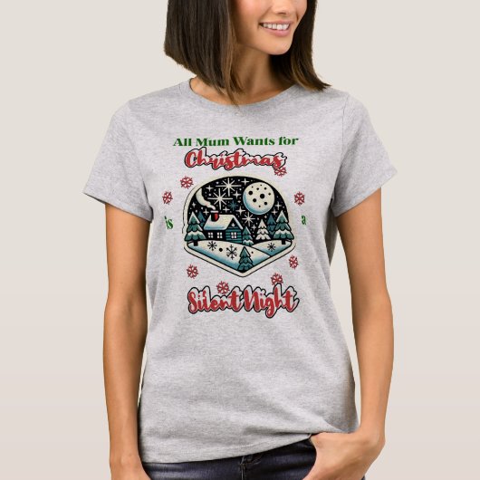 Moeder Stille Nacht Kerst T-Shirt (Voorkant)