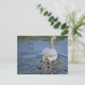Moeder Swan Baby Cygnets Water Change of Address Aankondigingskaart (Staand voorkant)