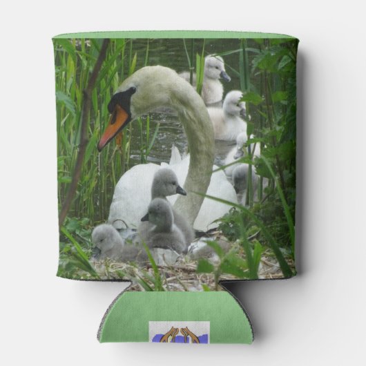 Moeder Swan met Koelbox voor baby's Blikjeskoeler (Achterkant)