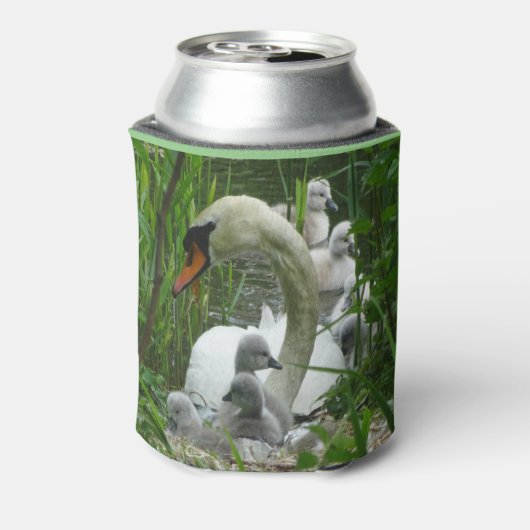 Moeder Swan met Koelbox voor baby's Blikjeskoeler (Blikje Achterkant)