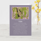 Moeder Sympathie Herdenking Memorial en Butterfly Kaart (Gele Bloem)