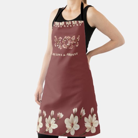 Moeder Tekst met bloesems en Kind Namen Schort (Insitu)