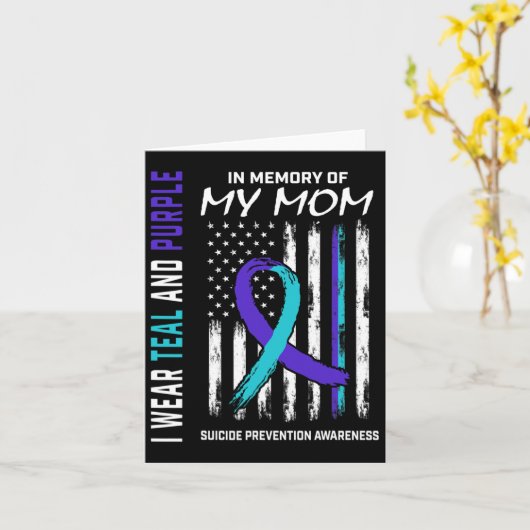 Moeder ter nagedachtenis van mijn moeder zelfmoord kaart (Gele Bloem)