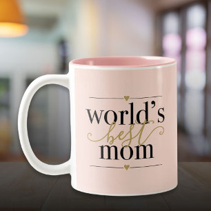 Moeder ter Wereld Beste Moderne Elegante Roze Roze Tweekleurige Koffiemok