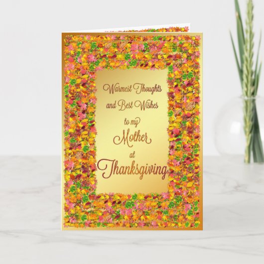 Moeder, Thanksgiving, valbladeren Feestdagen Kaart (Voorkant)