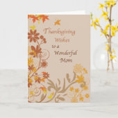 Moeder Thanksgiving Wensen Herfstbladeren en Bloem Kaart (Gele Bloem)