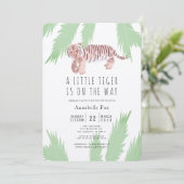 Moeder Tijger & Cub Kraft Papier Baby shower Uitno Kaart (Staand voorkant)