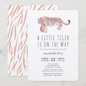 Moeder Tijger & Cub Kraft Papier Baby shower Uitno Kaart (Voorkant / Achterkant)