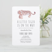 Moeder Tijger & Cub Kraft Papier Baby shower Uitno Kaart (Staand voorkant)