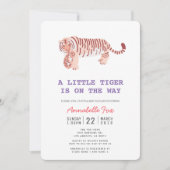 Moeder Tijger & Cub Neon Kleuren Baby shower Uitno Kaart (Voorkant)