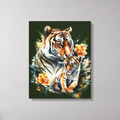 Moeder Tijger met haar Cub Canvas Print (Voorkant)