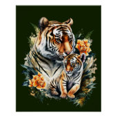 Moeder Tijger met haar Cub Glossy Poster (Voorkant)
