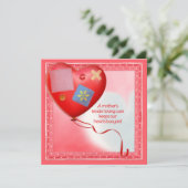 Moeder TLC Hart Ballonkaart Kaart (Staand voorkant)