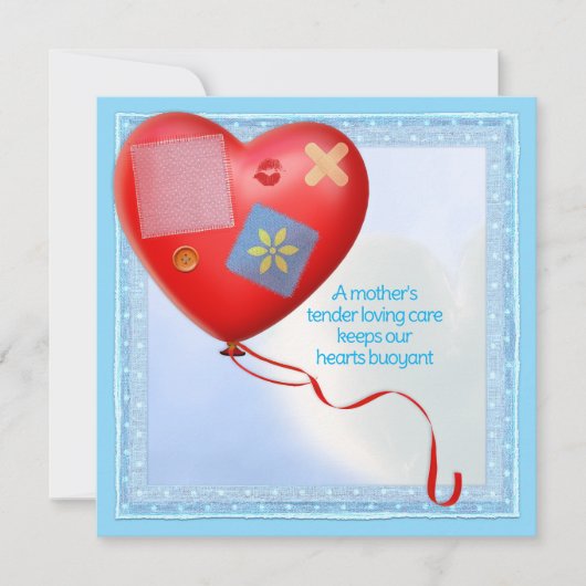Moeder TLC Hart Ballonkaart Kaart (Voorkant)