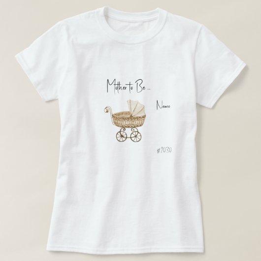 Moeder-to-Be Boho Baby shower T-shirt (Design voorkant)