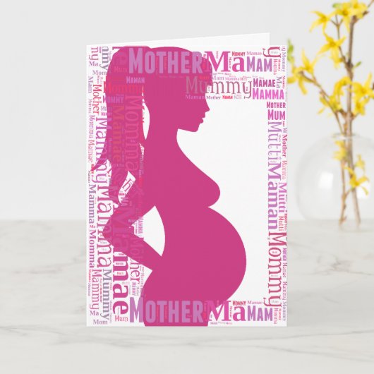 Moeder-to-be in veel talen - Moederdag Kaart (Gele Bloem)