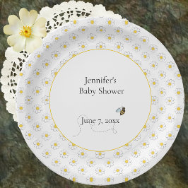 Moeder-tot-Bij Baby Shower Wit Papieren Bordje