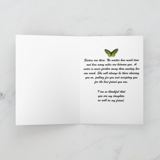 Moeder tot dochter bedankkaart (Binnen)