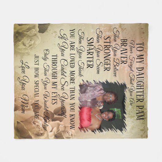 Moeder tot dochter Foto Fleece Blanket (Voorkant (Horizontaal))