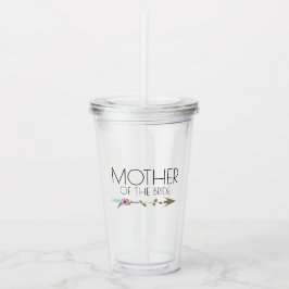 Moeder Tribal Floral Arrow Wedding Bachlorette Acryl Drinkbeker