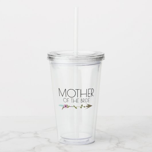 Moeder Tribal Floral Arrow Wedding Bachlorette Acryl Drinkbeker (Voorkant)