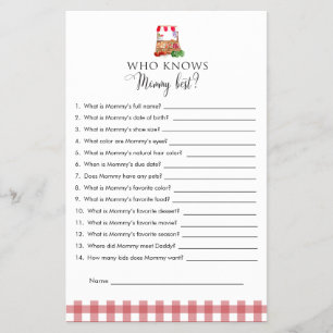 Moeder Trivia Spel Lokaal Geteelde Baby Shower Mar Flyer