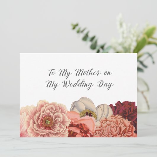 Moeder trouwdag Hartelijk dank Bedankkaart (Staand voorkant)