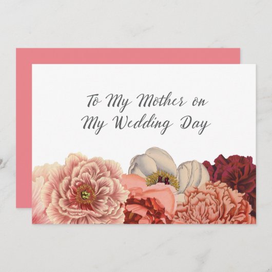 Moeder trouwdag Hartelijk dank Bedankkaart (Voorkant / Achterkant)