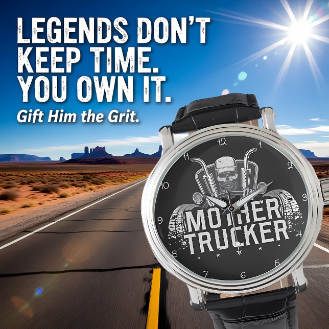 Moeder Trucker: Stout Schedelontwerp Horloge (Creator heeft geüpload)
