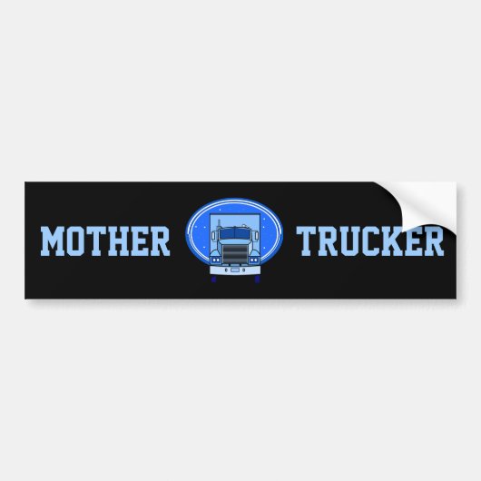 Moeder Trucker Truck Bumpersticker (Voorkant)