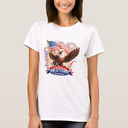 moeder Tshirt Gefeliciteerd 250e verjaardag VS! (Voorkant)