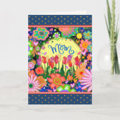 Moeder Tulpen  Unieke Gelukkige Moederdag Kaart (Voorkant)