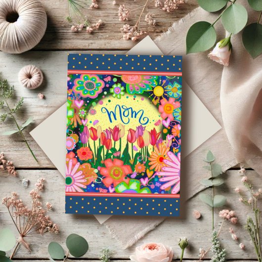 Moeder Tulpen  Unieke Gelukkige Moederdag Kaart