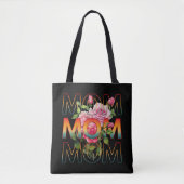 Moeder Typografie En Rozen Tote Bag (Voorkant)