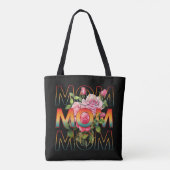 Moeder Typografie En Rozen Tote Bag (Achterkant)