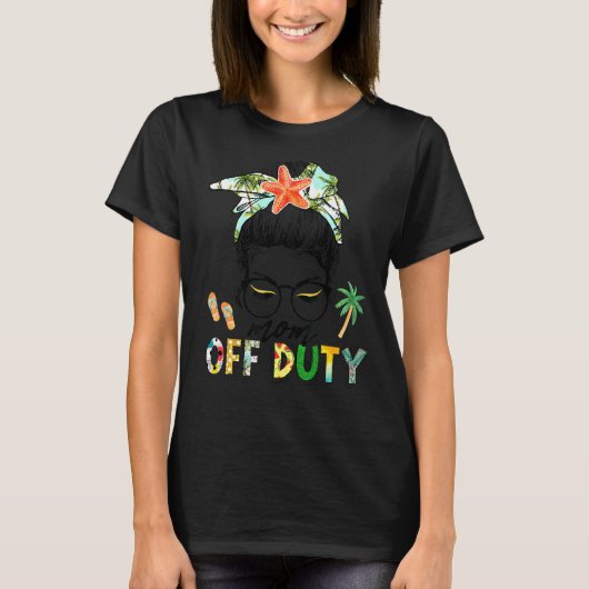 Moeder Uit dienst Messy Bun Moederdag Vrouwen T-shirt (Voorkant)