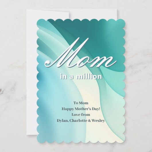 Moeder uit duizenden Aqua aangepaste Moederdag Gro Feestdagenkaart (Voorkant)