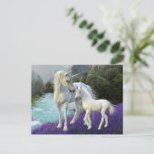 Moeder Unicorn en Foal Baby Briefkaart (Staand voorkant)