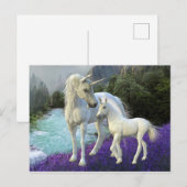 Moeder Unicorn en Foal Baby Briefkaart (Voorkant / Achterkant)