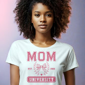 Moeder Universiteit Roze Strik Moederdag Tri-Blend Shirt