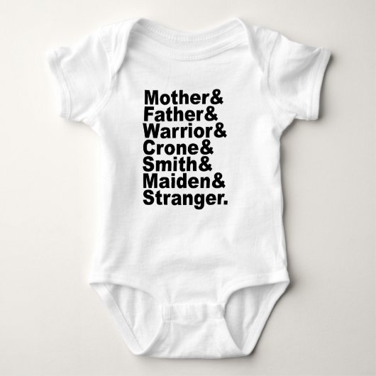 Moeder & Vader & Krijger & Kraai & Smid & Maagd Romper (Voorkant)