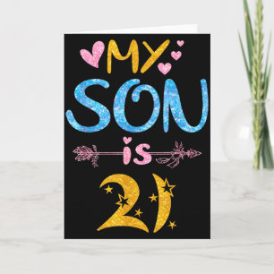 Moeder vader mama papa gefeliciteerd zoon is 21 kaart