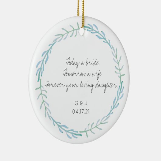 Moeder vader van de Bride Gift - Beach Blue Keramisch Ornament (Rechts)