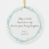 Moeder vader van de Bride Gift - Beach Blue Keramisch Ornament (Voorkant)
