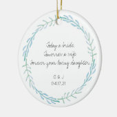 Moeder vader van de Bride Gift - Beach Blue Keramisch Ornament (Links)